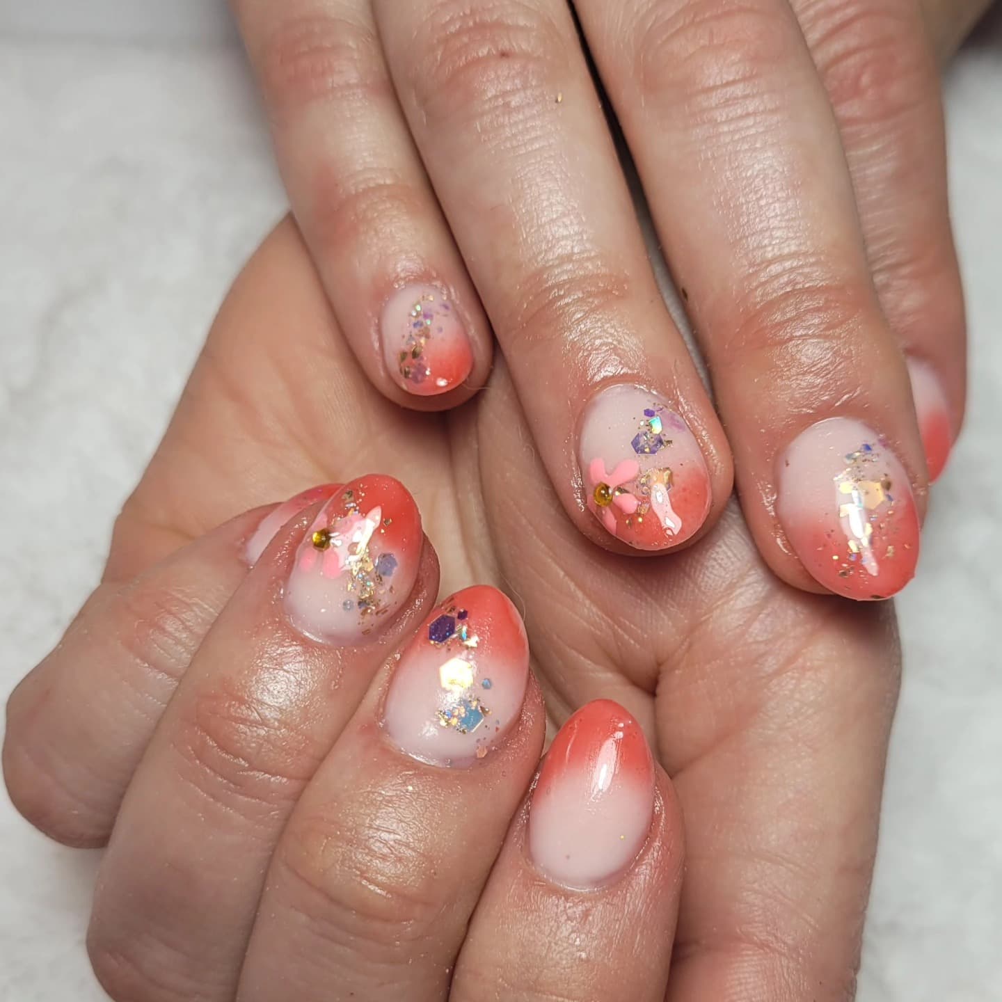 Pose demi capsule gel - Baby color + paillettes