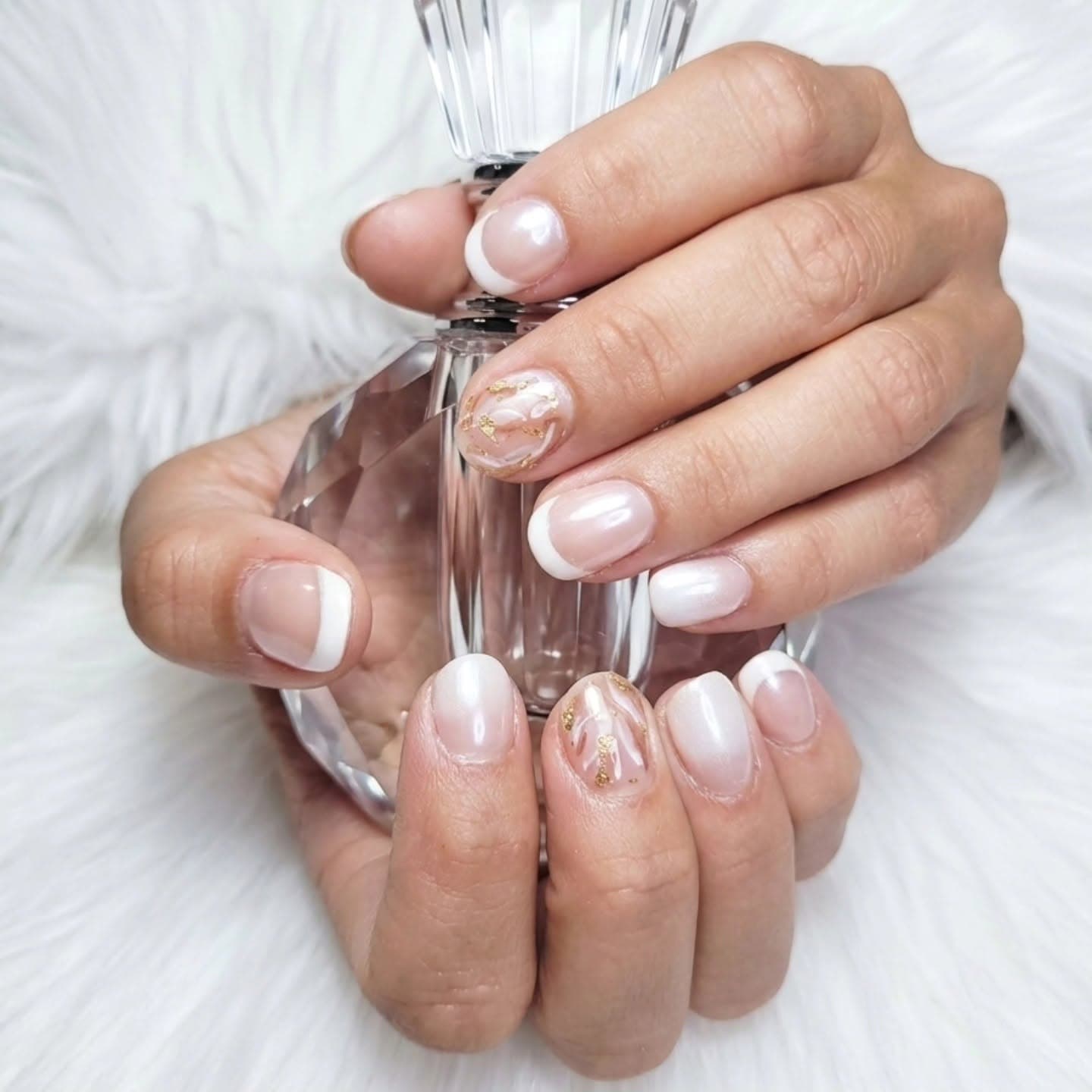 Semi permanent sur ongles naturels - French - Nail art - Baby Boomer