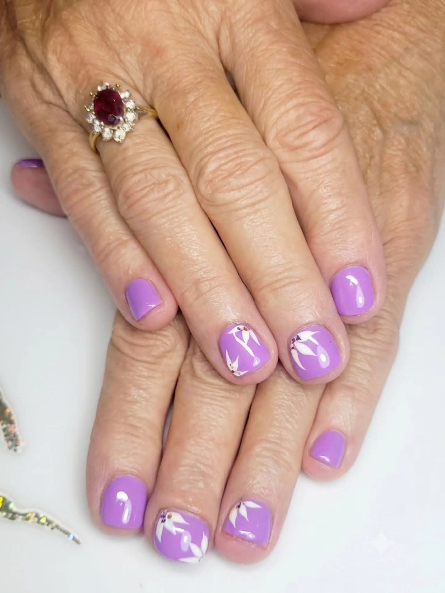 Remplissage gainage - Nail art fleurs